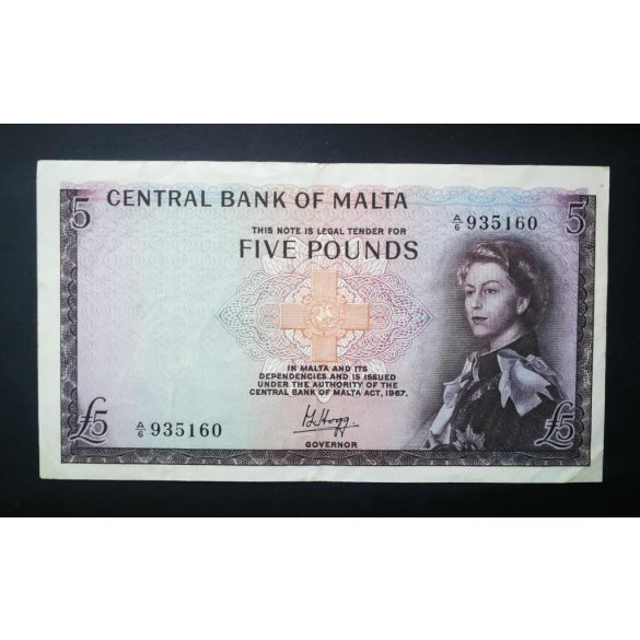 Malta 5 Pounds 1967 VF