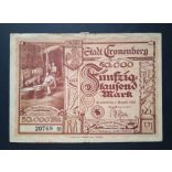 Germany 50000 Mark Cronenberg 1923 VG+