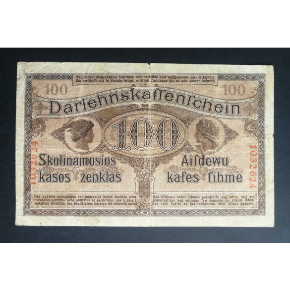 Germany 100 Mark Poland, Lithuania, Latvia occupation 1918 F-