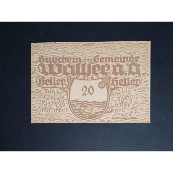 Austria 20 Heller 1920 Unc Wallsee