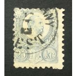 Hungary 1871 25 Kr. engraved, used (Pénzutalv)ány, Pest