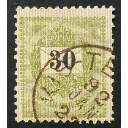   Hungary 1889 Letter, black cipher 30 kr. perf. 12:11 1/2 Kis-Te(renne) used