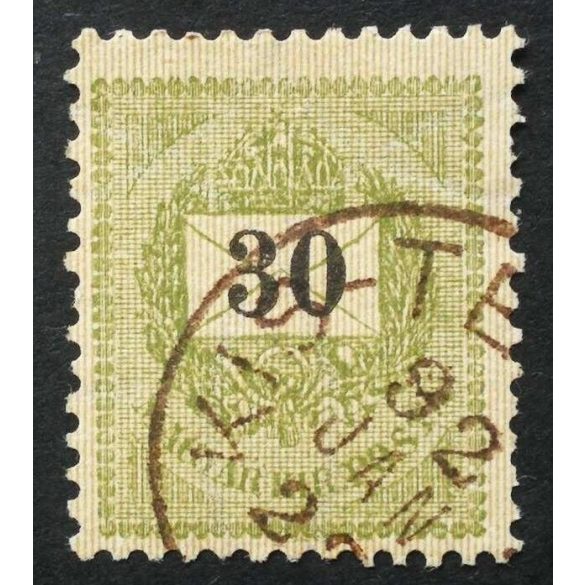 Hungary 1889 Letter, black cipher 30 kr. perf. 12:11 1/2 Kis-Te(renne) used