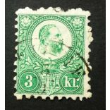 Hungary 1871 3 Kr. engraved, used FIUME