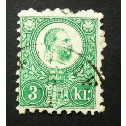 Hungary 1871 3 Kr. engraved, used FIUME