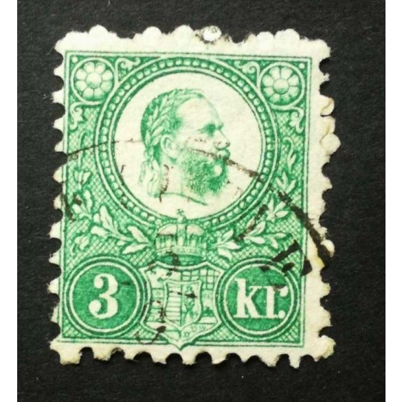 Hungary 1871 3 Kr. engraved, used FIUME