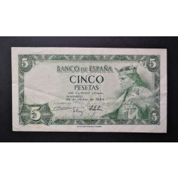 Spain 5 Pesetas 1954 F+