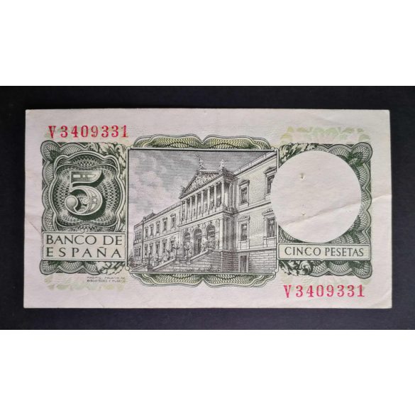 Spain 5 Pesetas 1954 F+