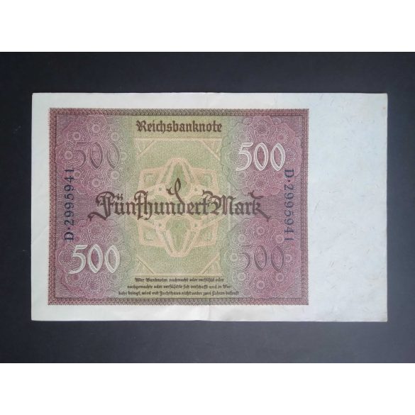 Germany 500 Mark 1922 XF