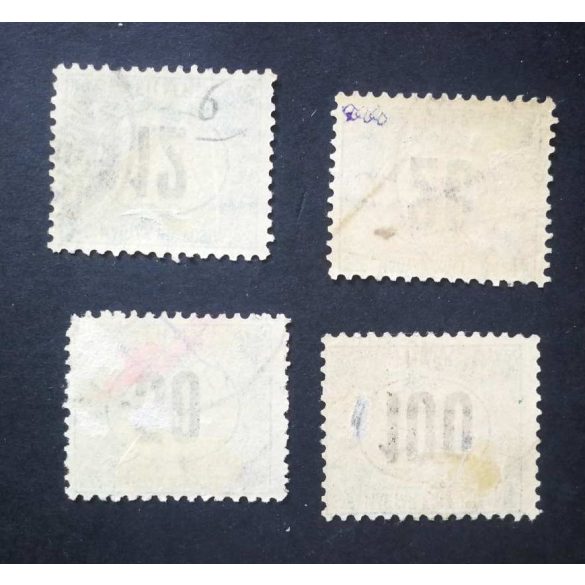 Hungary 1903 Green PORTO 4 pcs perf A11 3/4: 12 used 