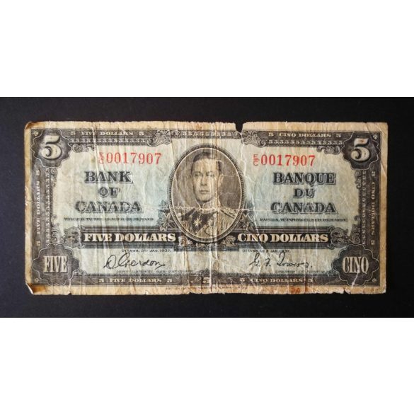 Canada 5 Dollars 1937 VG-