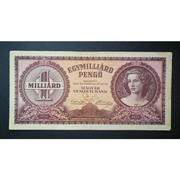 Hungary 1 billion Pengő 1946 VF