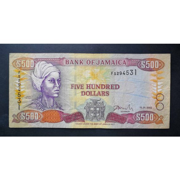 Jamaica 500 Dollars 2002 F
