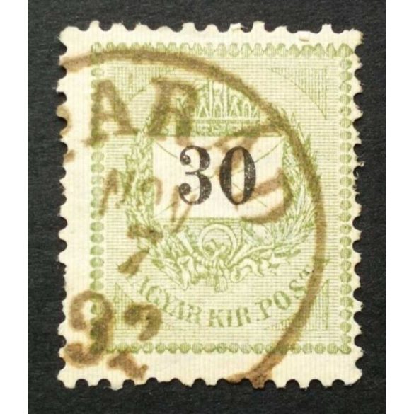 Hungary 1889 Letter, black cipher 30 kr. perf. 12:11 1/2 (P)arád used