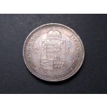 Hungary Ferenc József 1 Forint 1881 KB, silver