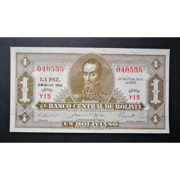 Bolívia 1 Boliviano 1952 Unc