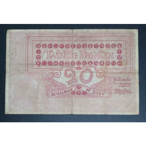 Belgium 20 Francs 1913 F