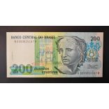 Brazil 200 Cruzeiros 1990 Unc