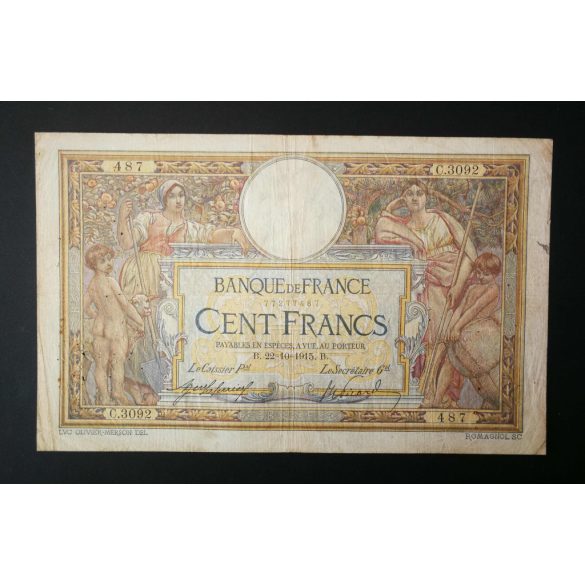 Franciaország 100 Francs 1915 F