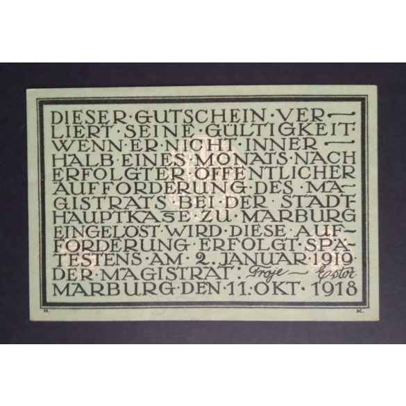 Németország 10 Mark Marburg 1918 Aunc 