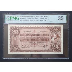   Holland India 25 Gulden 1925-28 VF PMG által minősített bankjegy 