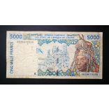 West African States Senegal 5000 Francs 1998 VG+