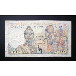 French West Africa 5 Francs 1949 F