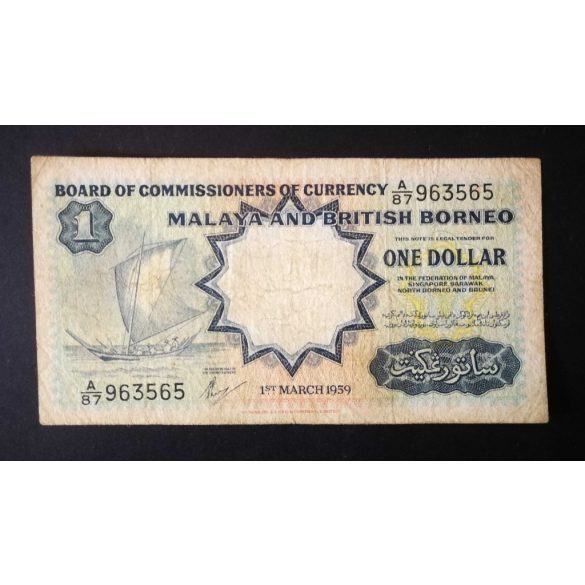 Malaya és British Borneo 1 Dollar 1959 F