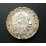 Hungary Ferenc József 1 HUF 1883 KB, 12,3 g silver