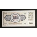 Yugoslavia 1000 Dinara 1981 Unc