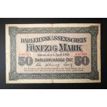 Germany 50 Mark KOWNO Poland, Lithuania, Latvia occupation 1918 F