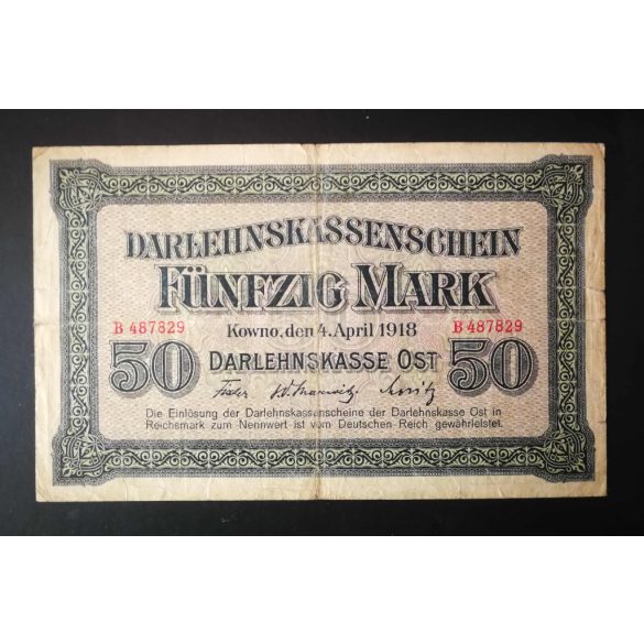 Germany 50 Mark KOWNO Poland, Lithuania, Latvia occupation 1918 F