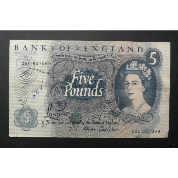 England 5 Pounds 1966 F+