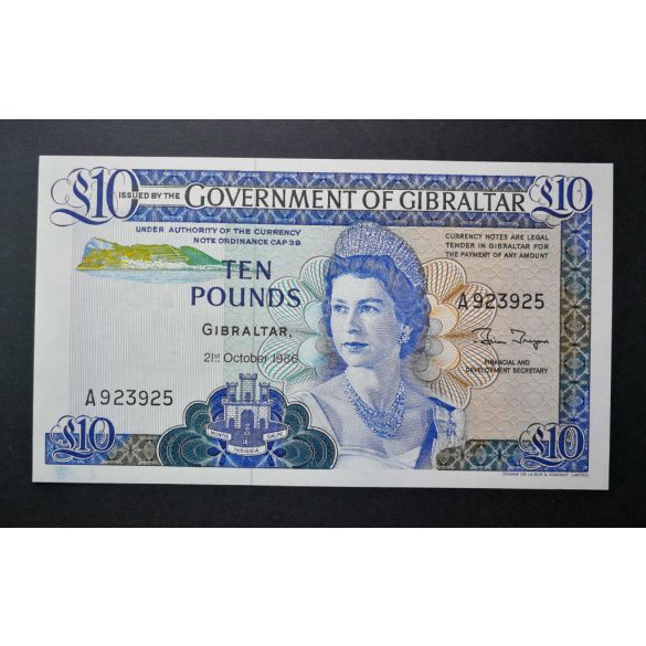 Gibraltar 10 Pounds 1986 UNC-
