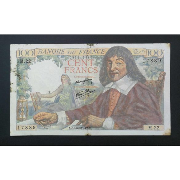 Franciaország 100 Francs 1942 VF-
