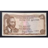 Kenya 5 Shillings 1972 VF