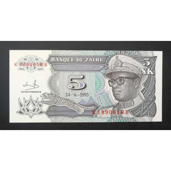 Zaire 5 Makuta 1993 UNC