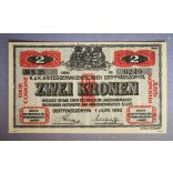 Magyarország 2 Korona/Krone Ostffyasszonyfa, Hadifogoly tábor 1916 UNC 