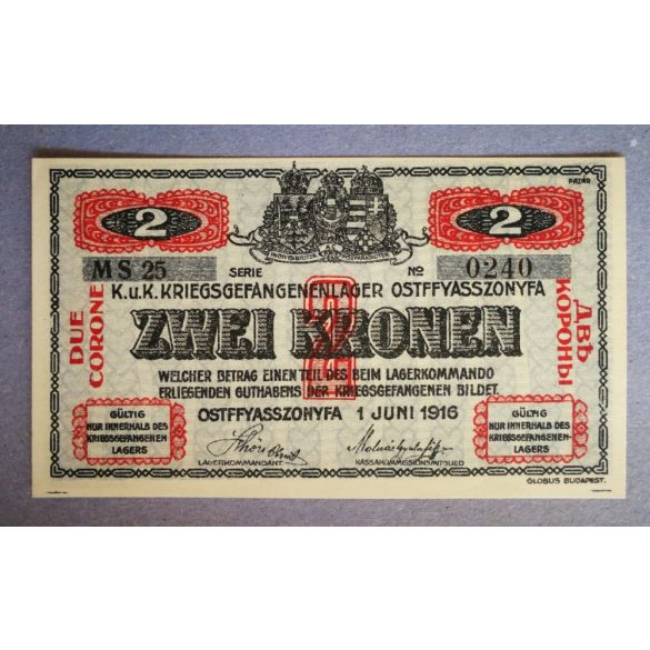 Magyarország 2 Korona/Krone Ostffyasszonyfa, Hadifogoly tábor 1916 UNC 