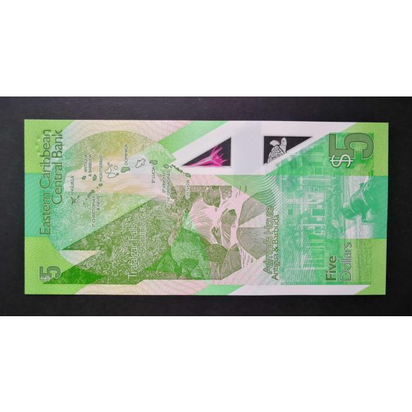 Kelet-karibi Államok 5 Dollars 2020 UNC Polymer