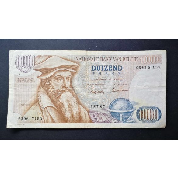Belgium 1000 Francs 1967 F
