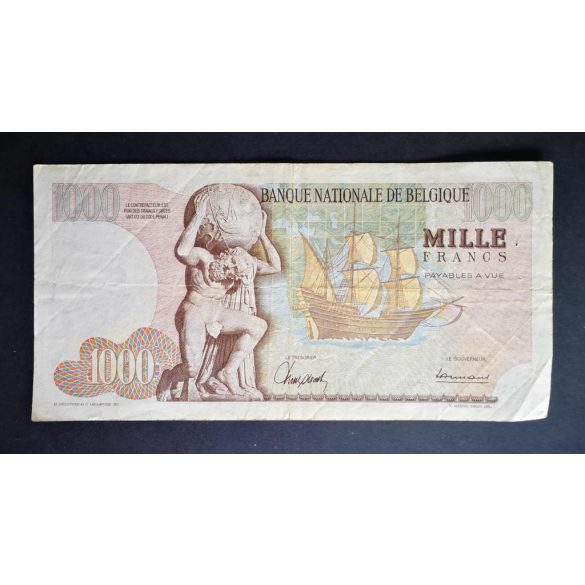 Belgium 1000 Francs 1967 F