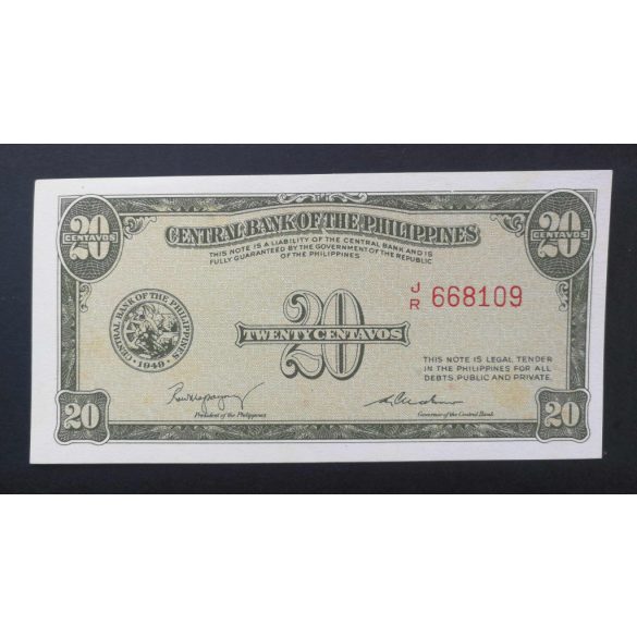 Fülöp-szigetek 20 Centavos 1949 UNC