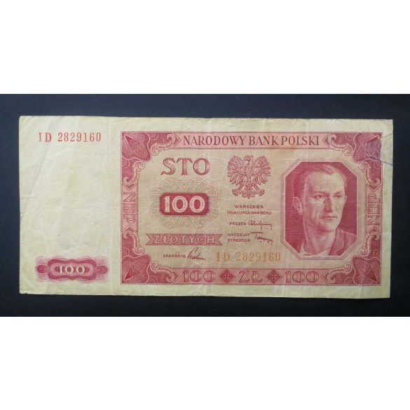 Lengyelország 100 Zlotych 1948 VG javított