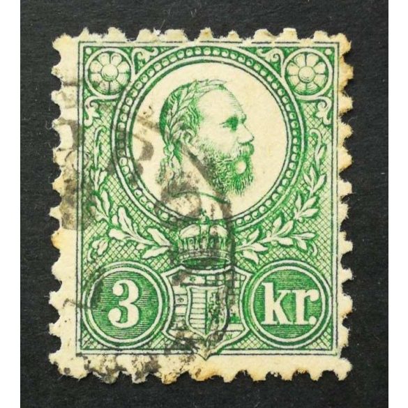 Hungary 1871 3 Kr. engraved, used (SO)PRON