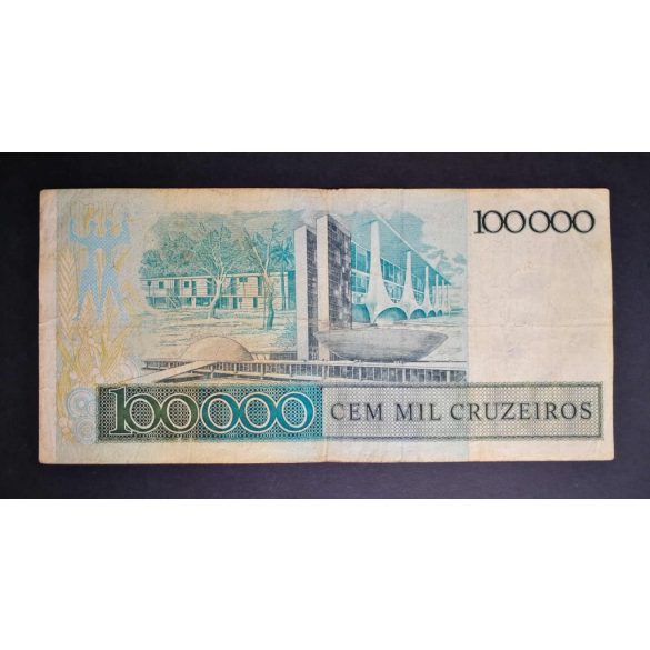 Brazil 100 Cruzados overprint on 100000 Cruzeiros 1986 F