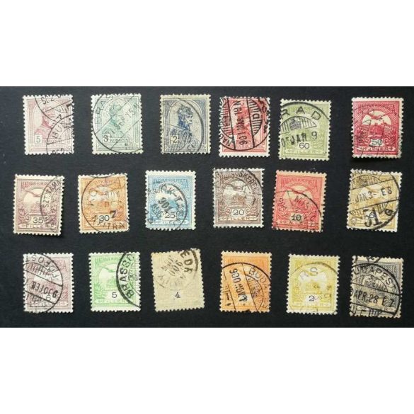 Hungary 1900 TURUL and King Franz Joseph 18 pcs. perf. 12 : 11 3/4 used