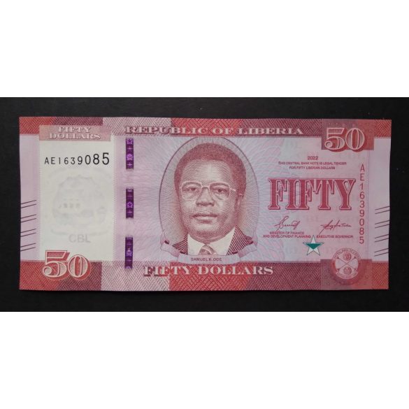 Libéria 50 Dollars 2022 Unc 