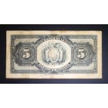 Bolivia 5 Bolivianos 1911 P-113a.2 F