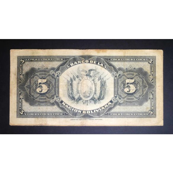 Bolivia 5 Bolivianos 1911 P-113a.2 F